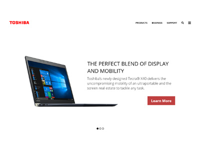 Toshiba Homepage Redesign adobe xd toshbia ui ux xd