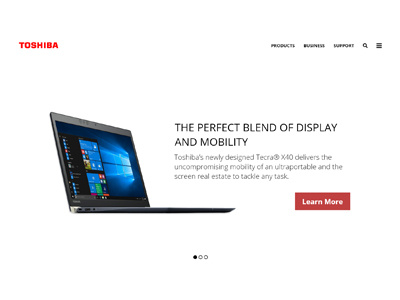 Toshiba Homepage Redesign