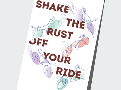 Bike Month Poster bike bikes design drawing flat geometric illustration illustrator line poster simple type vector