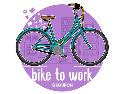Groupon Bike to Work bike groupon illustration