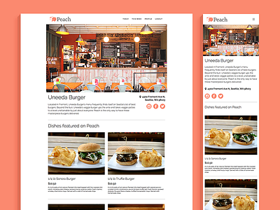 Dedicated Restaurant Pages page responsive simple ui web web design