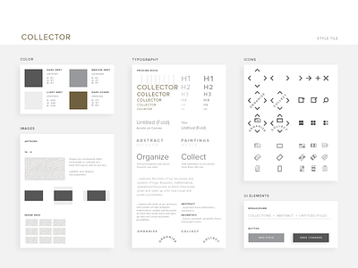 Collector Style Tile flat illustrator typography ui vector web