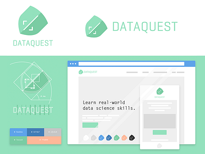 Dataquest - Logo Concept brand design geometric icon logo mark typography vector