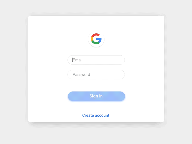 A "Login" Experiment Design (Inspired by Google) google login material design sign in