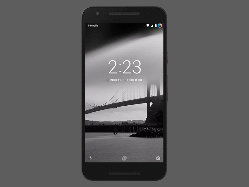 Android N Lockscreen (Made with ProtoPie) android animation lockscreen material design protopie prototype prototyping