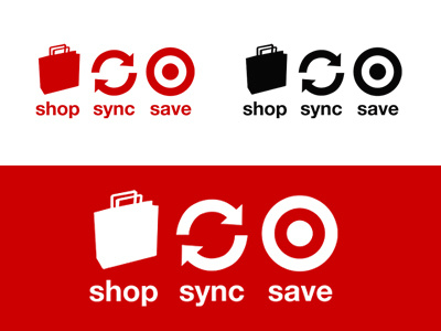 shop sync save -> Target logo design illustration logo target