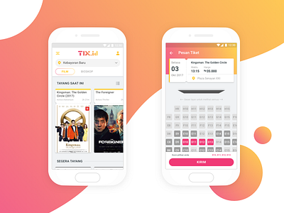 T I X . I D app cinema design mobile movie ticket ui ux