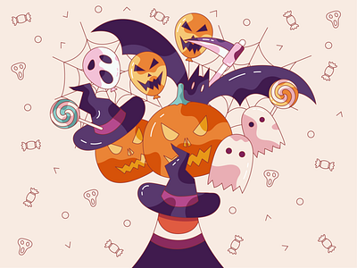 Catch you candy helloween illustration magic naughty