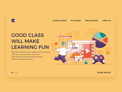 Fun classroom baby design game illustration program software ui web