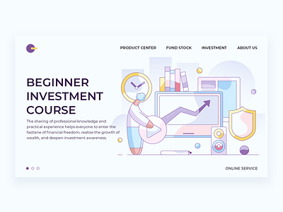 Beginner Investment Course course design illustration investment ui video web