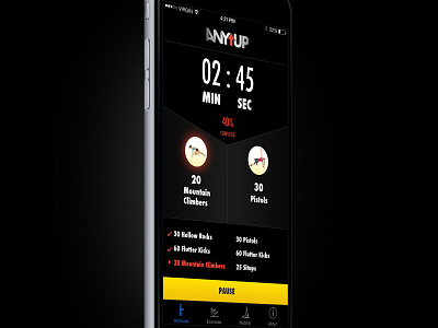 Workout App android app dark flat gym ios mobile uiux web workout