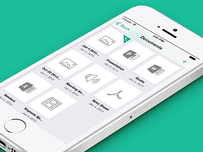 Documents and Files in Base base crm ios mobile app ui design