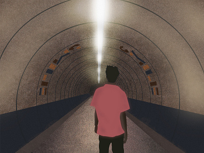 Tunnels 2d illustration man photoshop texture train tube tunnel
