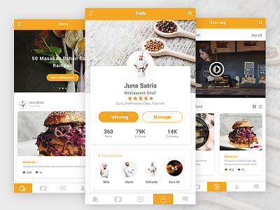 Chefs and culinary lovers app app discovery drink food ide mobile mockup phone restaurant scree ui ux