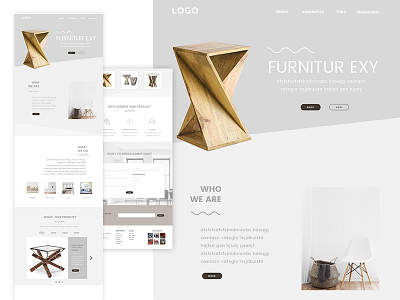 Furniture Landingpage clean dekstop furniture illustration simple ui user experience user interface vector web