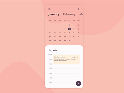 Calendar app UI