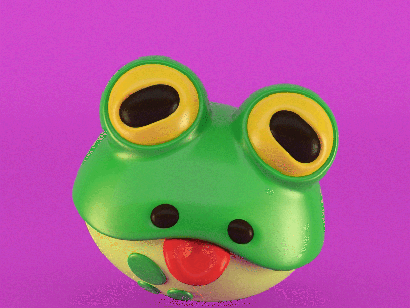 Robbit Frog amphibian animal animation character design dribbble frog gif green loop pink