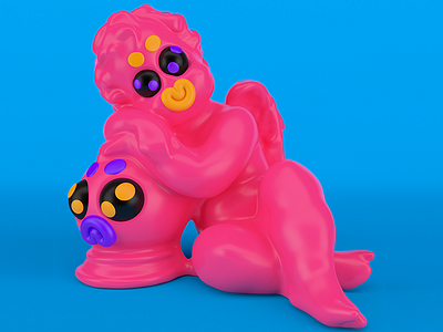 Escupidín 3d ceramic cgi character design funny illustration love maxon render toy vray