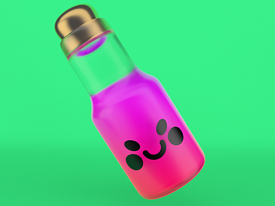 PoiPot 2.0 3d bottle cgi colors design funny magic potion render vray