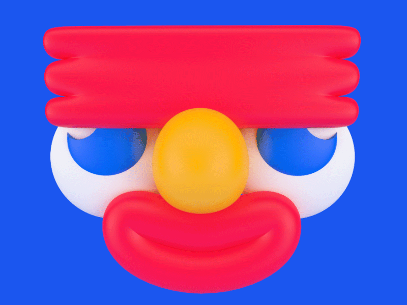 Ulala Face art boy cgi design face funny gif maxon render smile toy