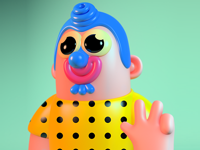 Happy Yellow Boy 3d cgi character cinema 4d colors design funny maxon toy