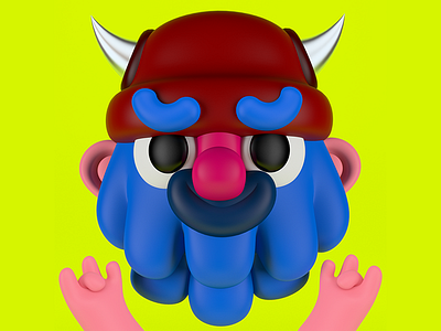 Happyngo 3d c4d cgi character colors design fun illustration maxon viking