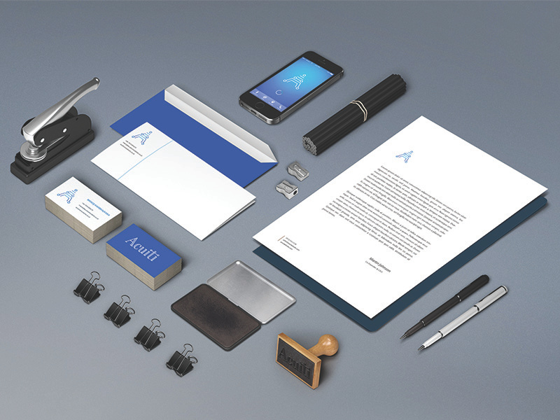 Acuiti Labs - Stationery Design stationery collateral design typography design vector logo branding