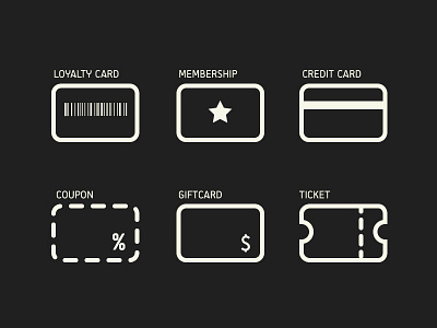 Cards Icons commerce icons minimal