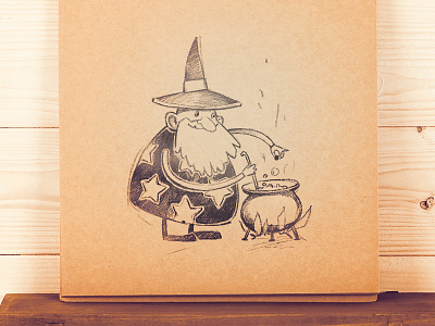 Wizard cauldron character guide illustration ooops potion sketch wizard