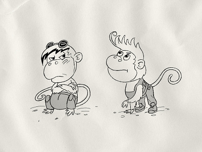 Five Monkeys. Sketches character illustration monkey ooops sketch story