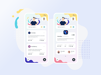 Start-up Directory - App adobe xd android app clean ui dayliui flat illustration mobile app design mobile design mobile ui start up ui ux
