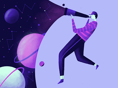 Flat illustration Daily - space looking character illustration digital product