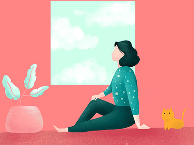 Flat illustration Daily - Sky watching character