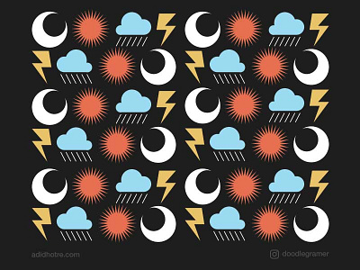 Mixed Weather 2d black challenge colorful colors create graphic illustration illustrator minimal pattern rebound shapes simple sun weather