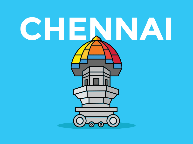 Chennai 2d after effects animation architecture car chennai colors gif landmark madras valluvar kottam