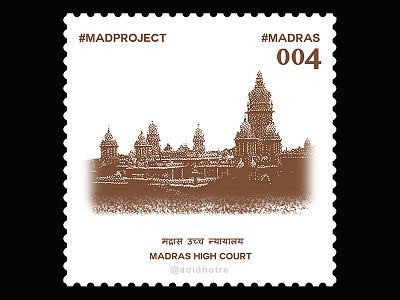 Madras 04 adidhotre chennai madproject madras pet project pointillism post stamp