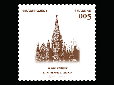 Madras 05 adidhotre chennai madproject madras pet project pointillism post stamp