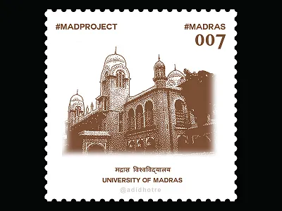 Madras 07 adidhotre chennai madproject madras pet project pointillism post stamp