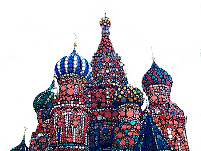 Saint Basil's Cathedral 2d abstract art circles design experiment graphic landmark moscow russia travel