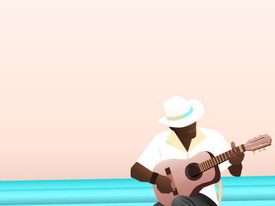 Guitarist From Trinidad colorful gradients illustration music