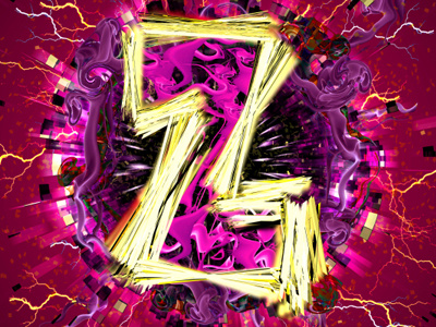 Letter Z 3d cinema4d colorful light lightning photoshop style typography