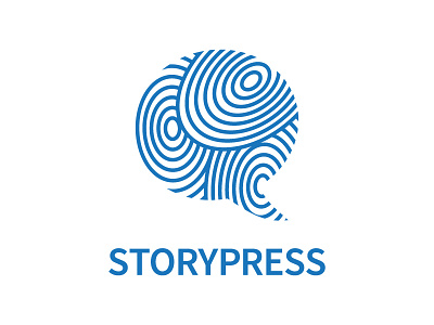 Storypress bubble finger fingerprints logo mark speech bubble