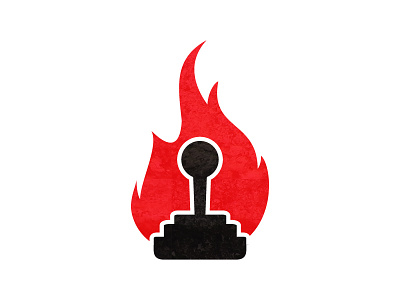 Addiction aggression flame games joystick logo mark