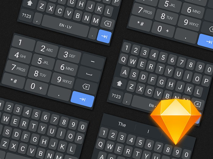 Android Dark Keyboard Freebie by Mārtiņš Zemlickis on Dribbble