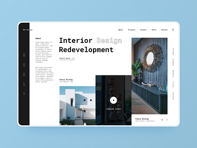 Interior design website agency design minimal typography ui design ux design webdesign