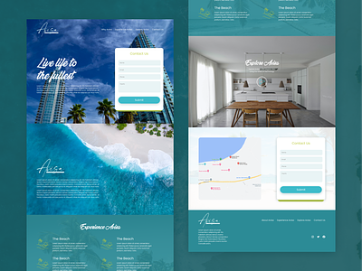Beach Condo Landing Page branding color concept design ui web