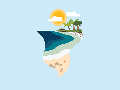 The Beach beach graphic design illustration sand sun waves