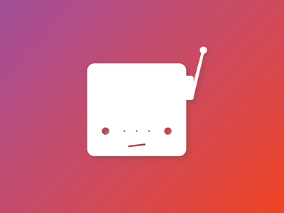 Unimpressed Robot (Gradient) create cute design logo print robot white