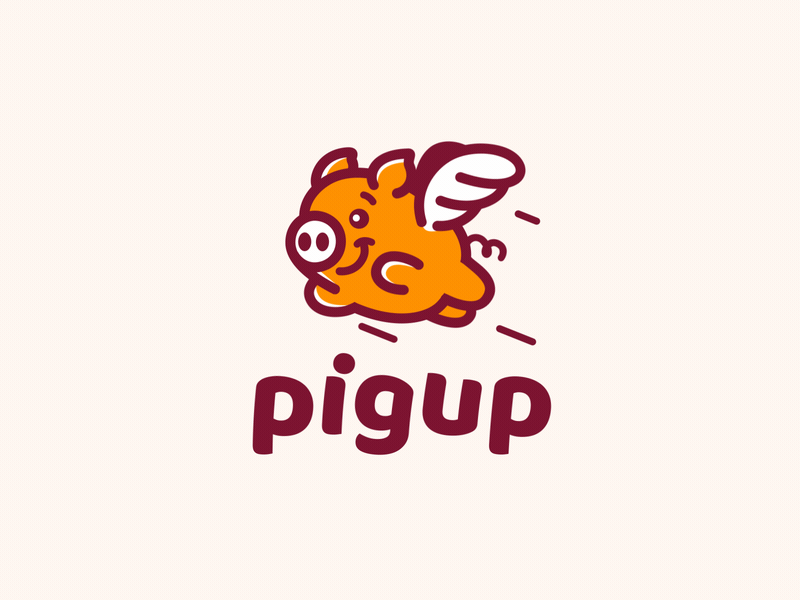 Pigup after effects animation character fly gif logo logo animation motion pig pigup