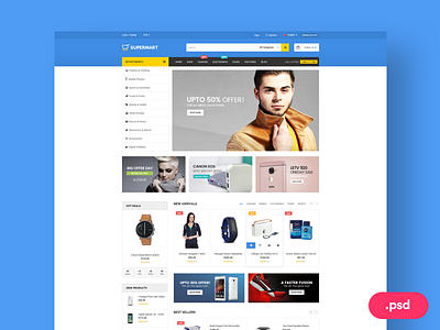 Supermart - Stylist Ecommerce PSD Template ecommerce freebie layer online psddd sale subscribe template uisumo website